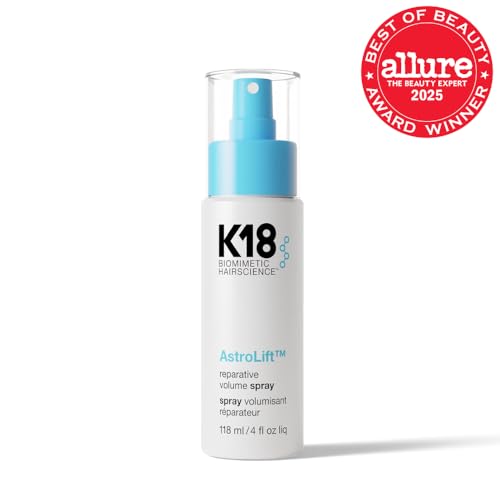 K18 AstroLift application close-up showing even spray for lift