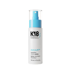 K18 AstroLift reparative volume spray bottle providing fuller-looking hair