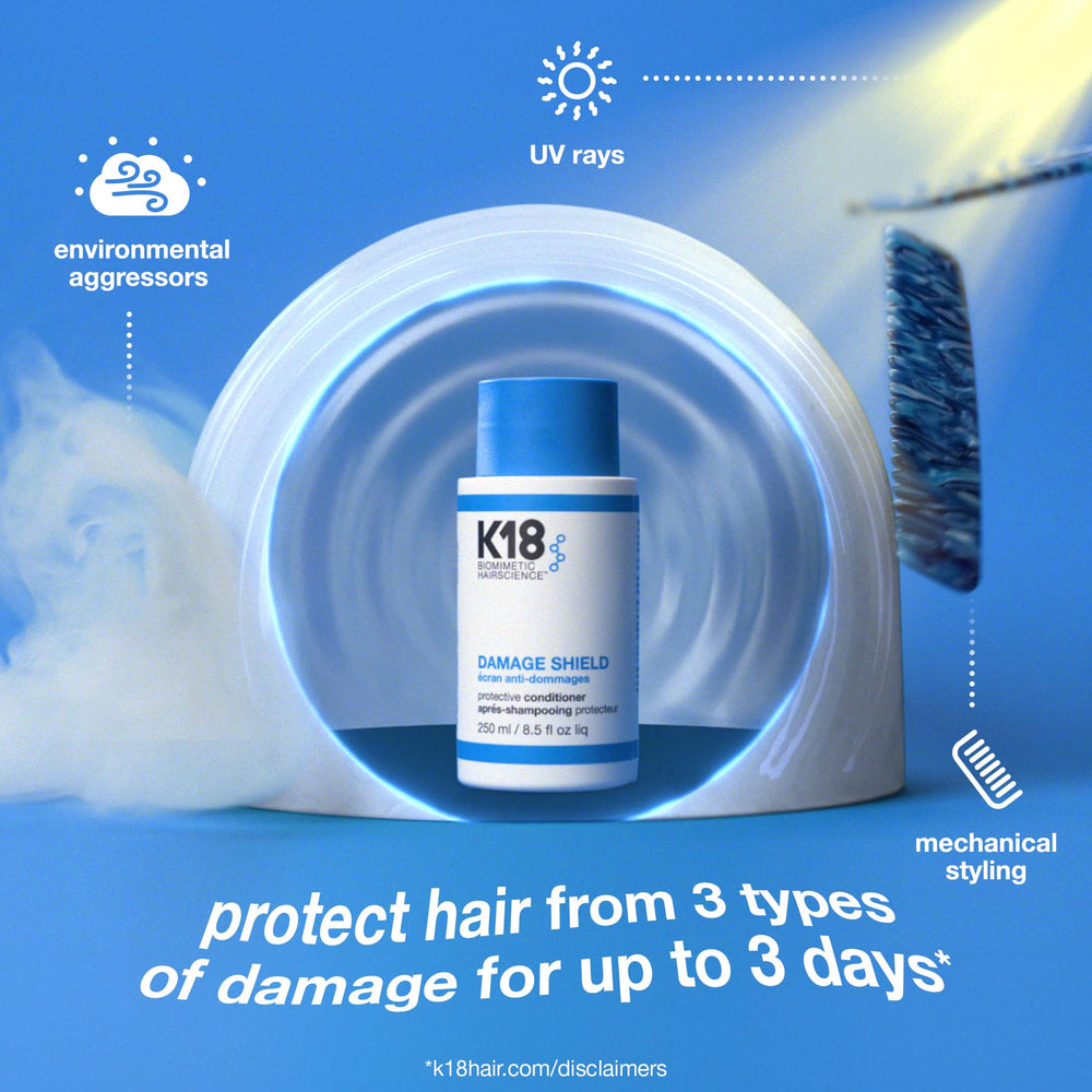 K18 Damage Shield conditioner during detangling to ease combing without buildup