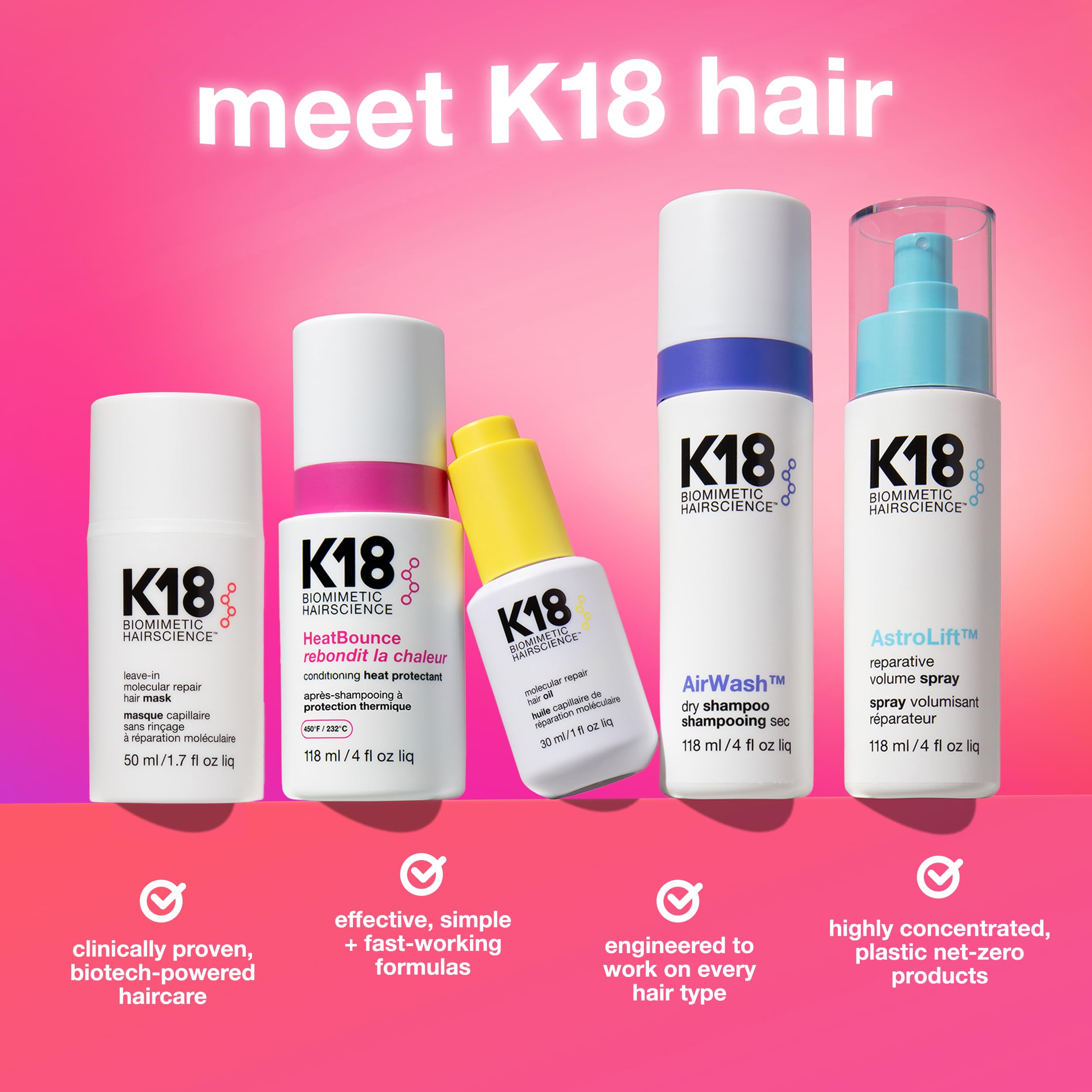 K18 Damage Shield packaging with label emphasizes microbiome-friendly formula.