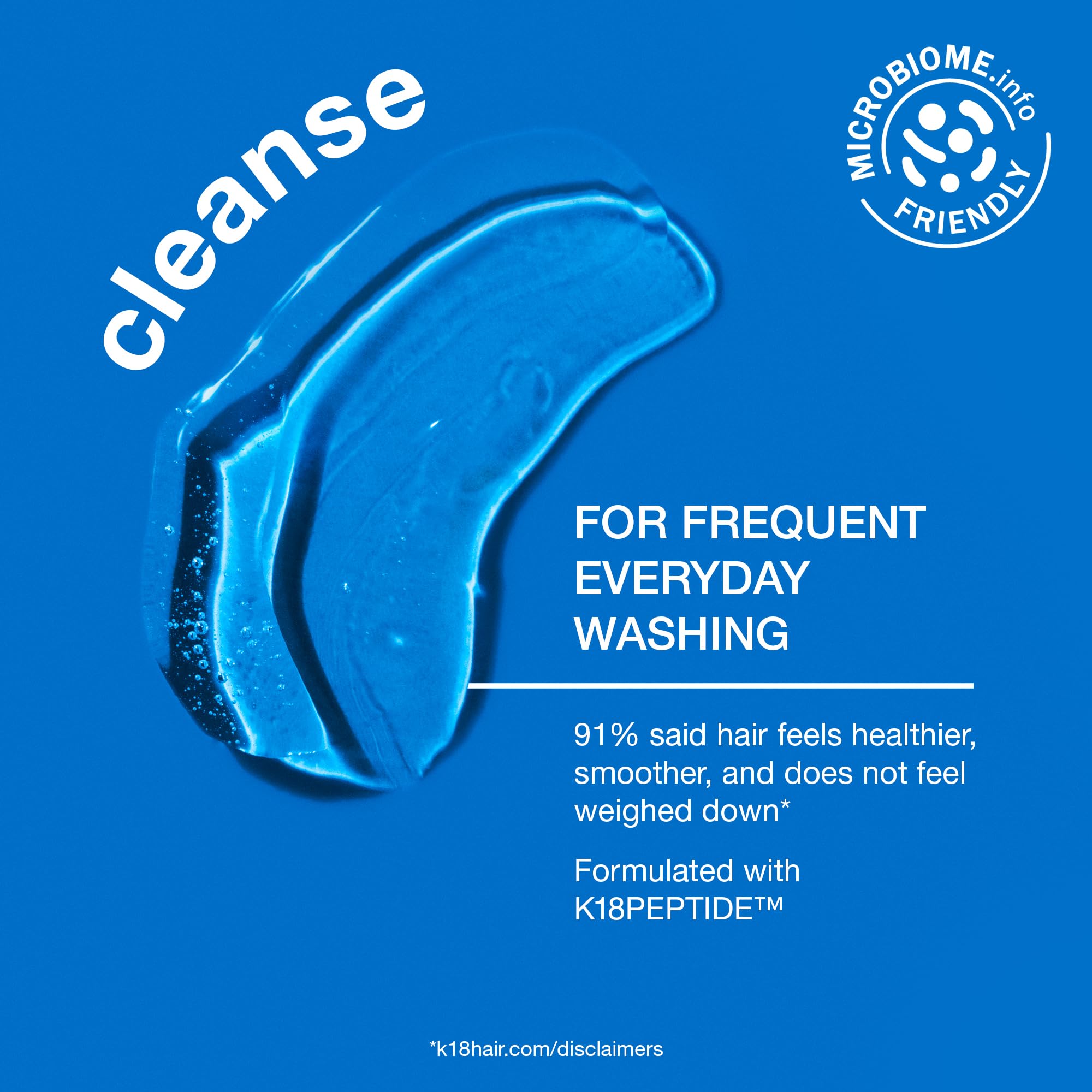 K18 Damage Shield lather-closeup highlights rich foam for thorough cleansing.