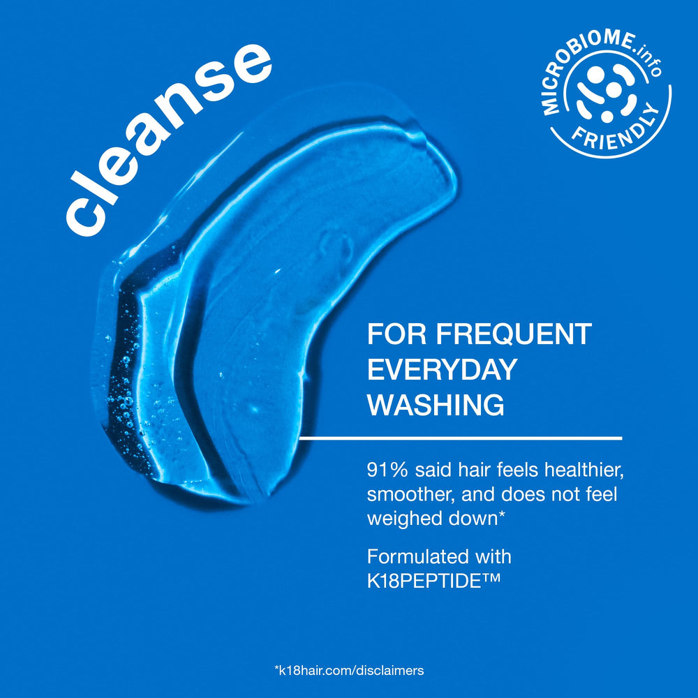 K18 Damage Shield lather-closeup highlights rich foam for thorough cleansing.