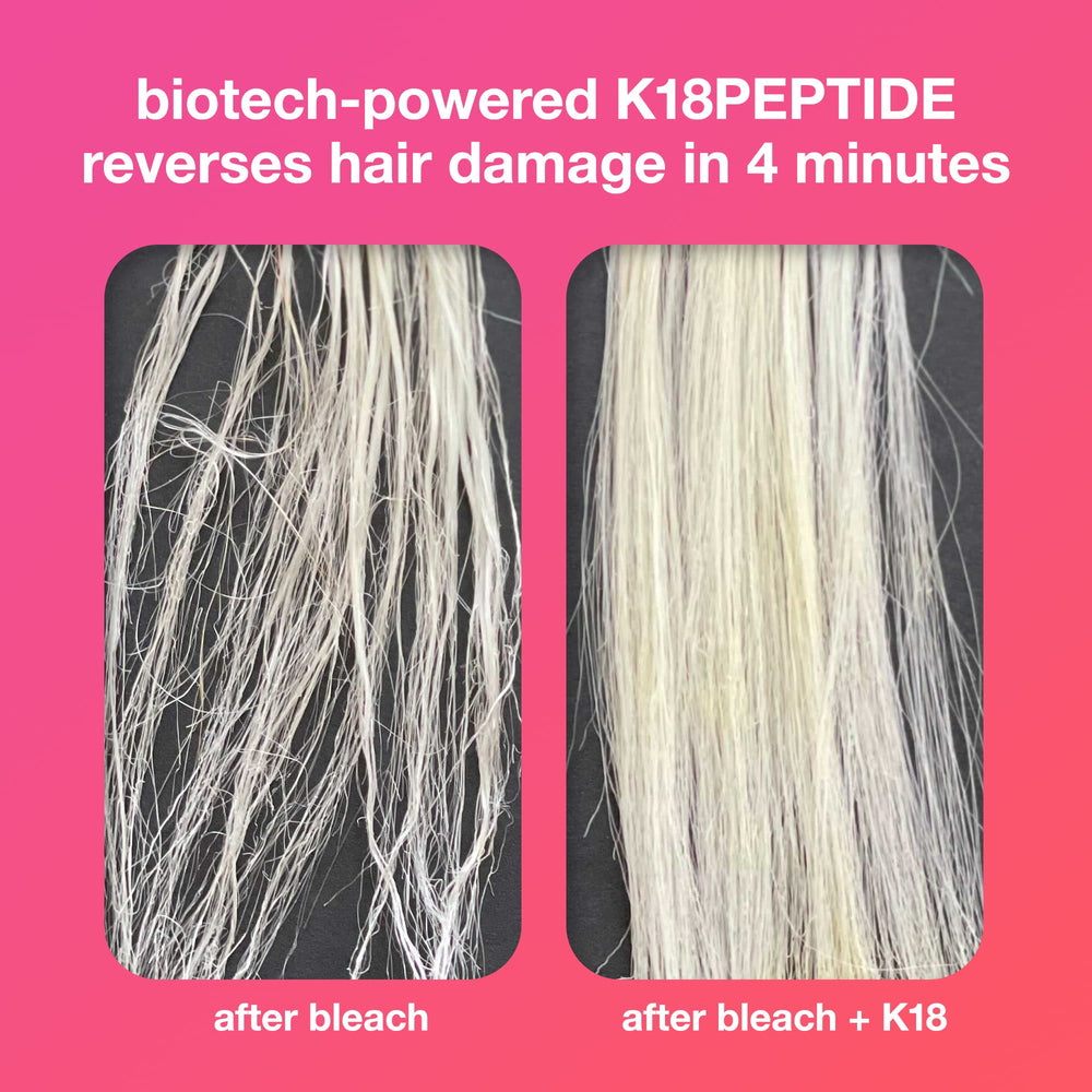 K18 hair-bounce closeup shows silky manageable texture