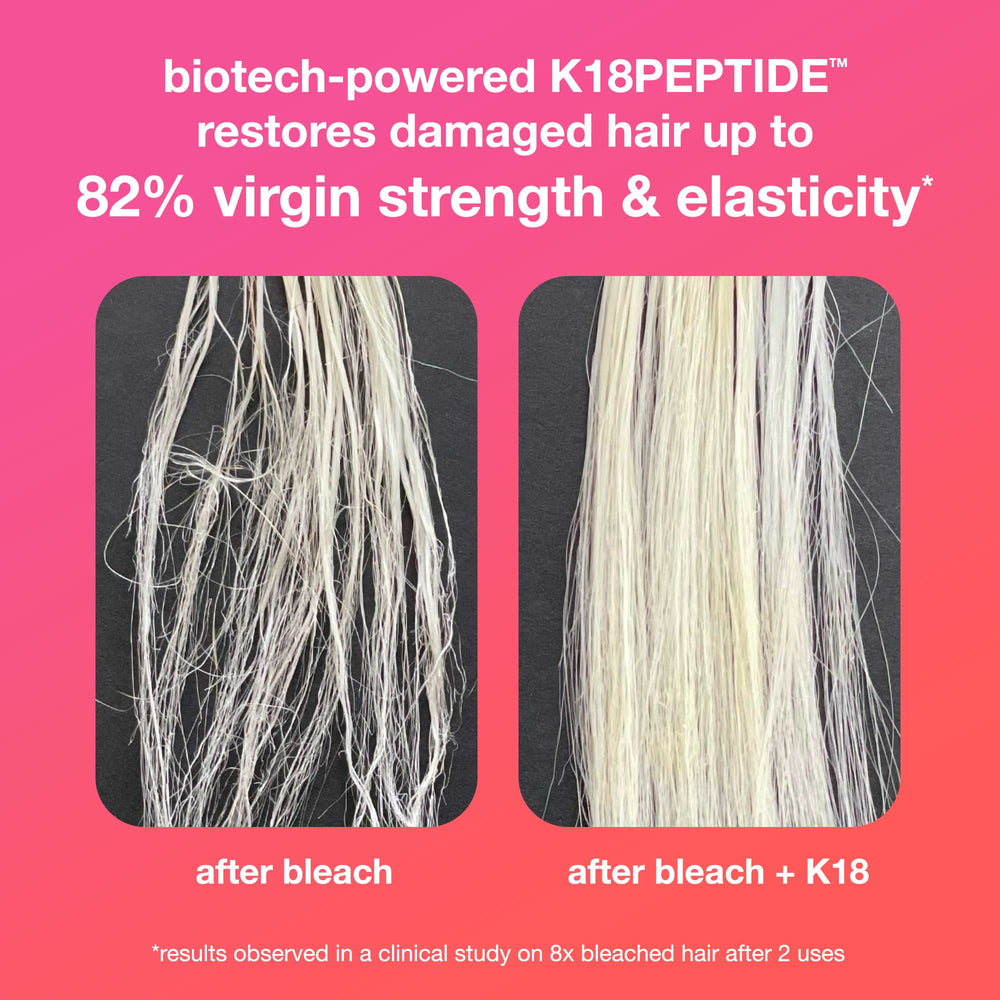 K18 hair-glow-softness-after-use shot hints smoother, more luminous strands.
