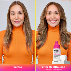 K18 HeatBounce hair close-up reveals smooth detangled strands
