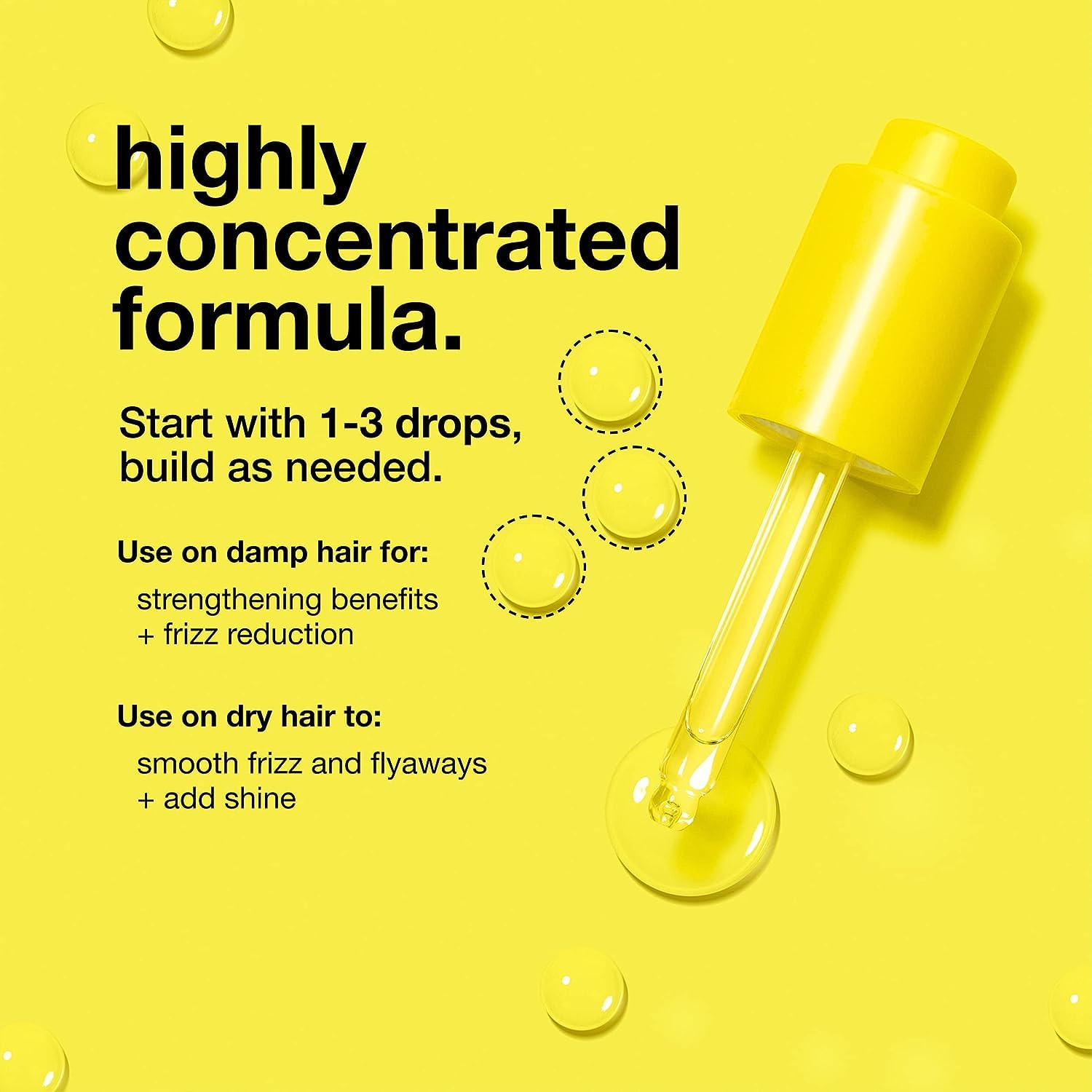 Close-up shows frizz reduction and controlled flyaways with K18 oil.