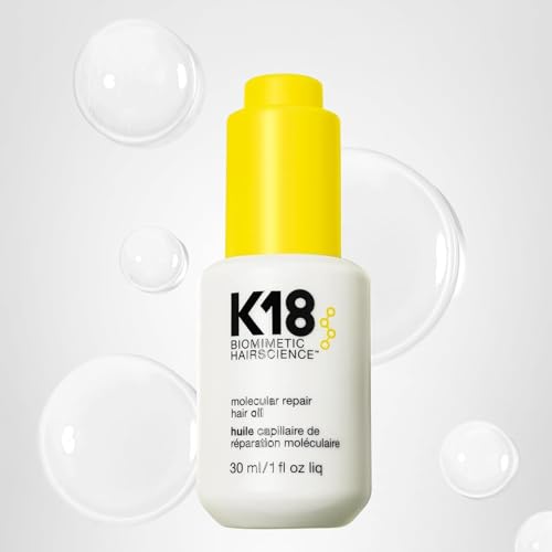 Travel-sized 1 oz bottle of K18 Molecular Repair Hair Oil.