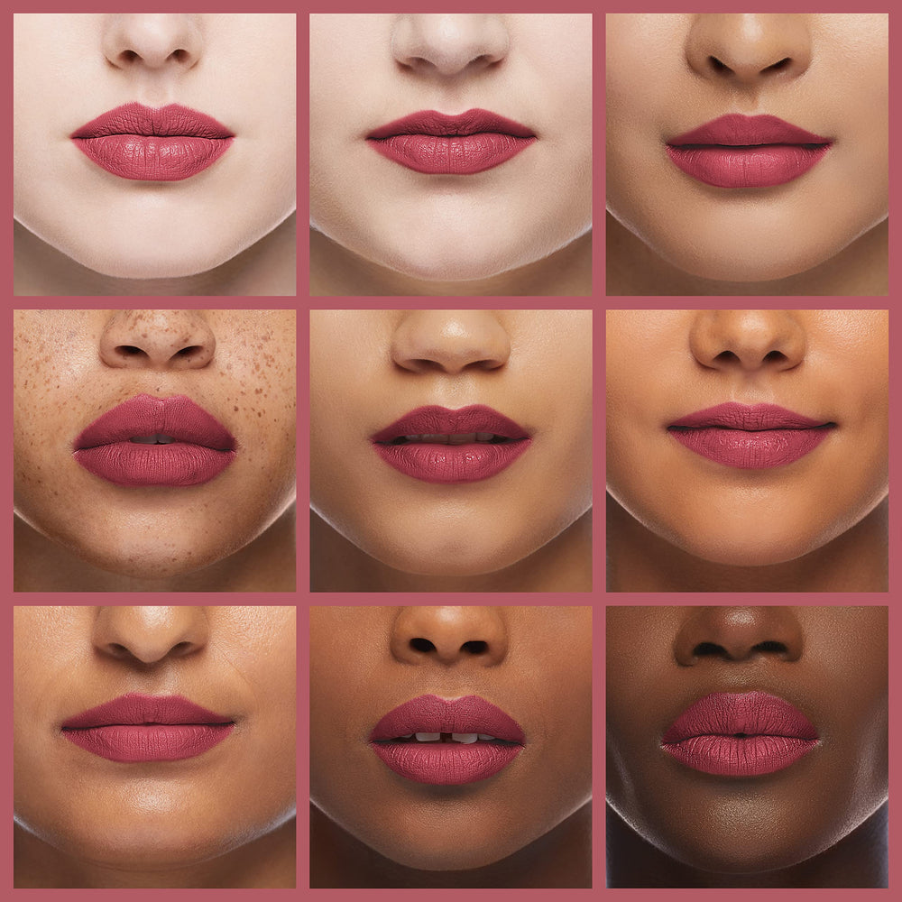 K7L Buff lipliner on lips offers full-coverage, fade-resistant color
