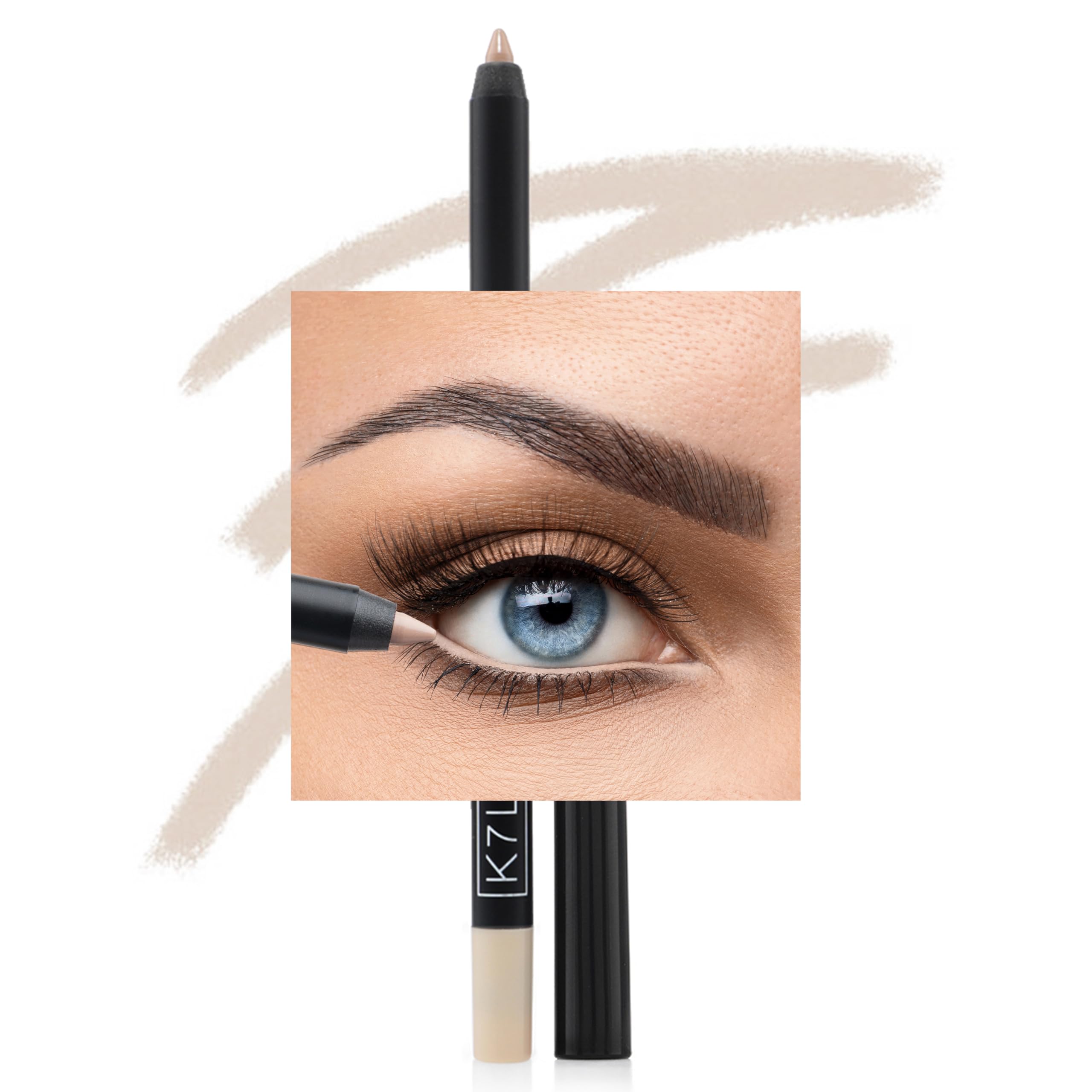 K7L Nude Eyeliner swatches closeup for a natural pop and versatile nude shade