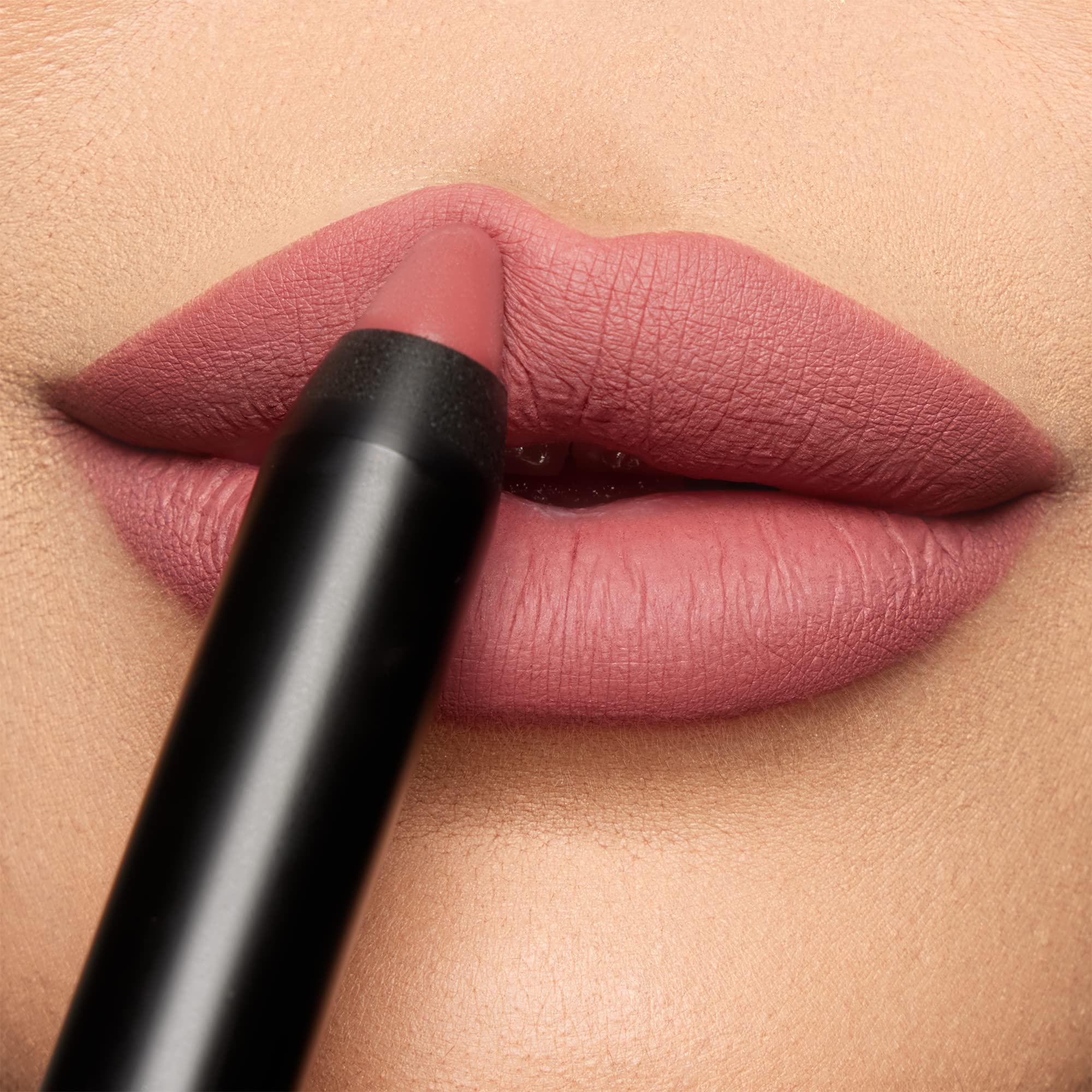 K7L Nude Pink Lipstick Crayon Tip Toe swatch shows rich matte color that lasts.