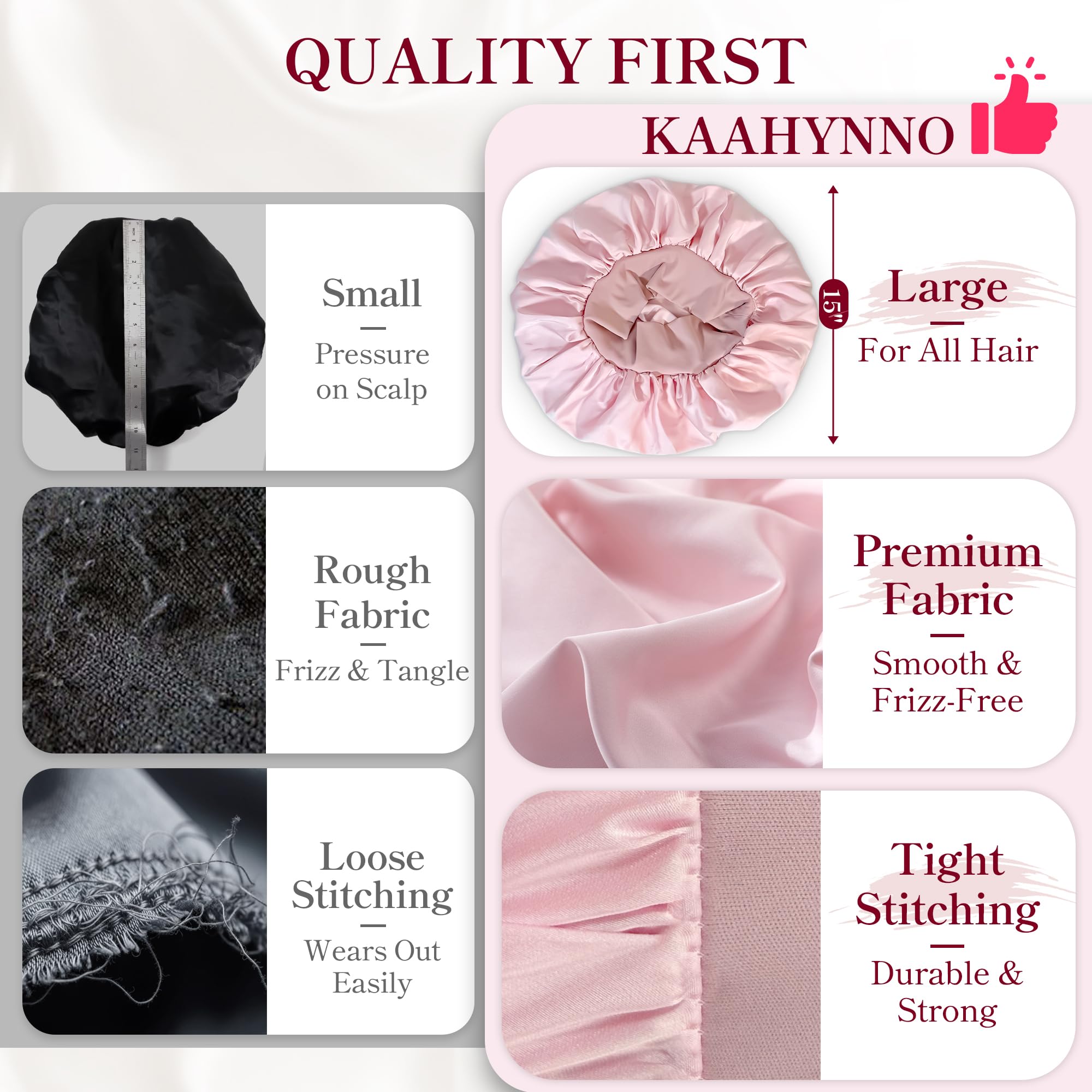 KAAHYNNO bonnet protects damp hair after shower with reduced friction