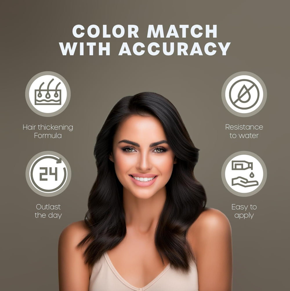 KAAL Hair Fiber Refill Pack bottle label shows color-match guidance for easy selection.