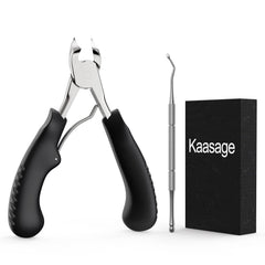 Kaasage nail clipper curved blade for precise trimming of thick nails.