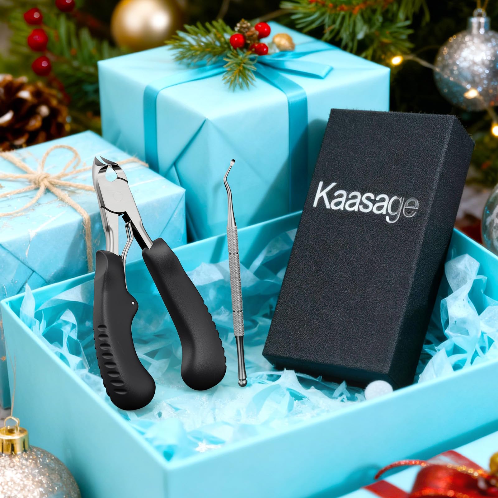 Kaasage nail clipper for seniors features wide handles and non slip design.