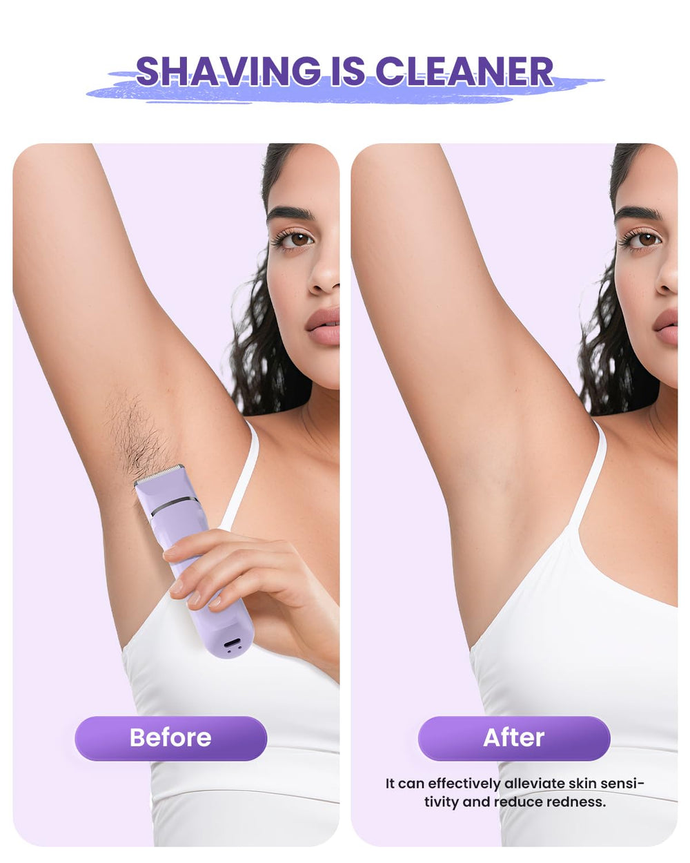 Kabowa bikini-trimmer shower-use highlights waterproof design for convenient wet or dry grooming.