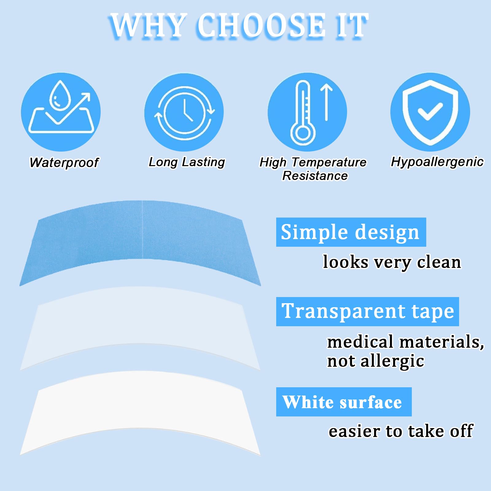 Kachanaa transparent tape is invisible on hair for natural-looking attachment.