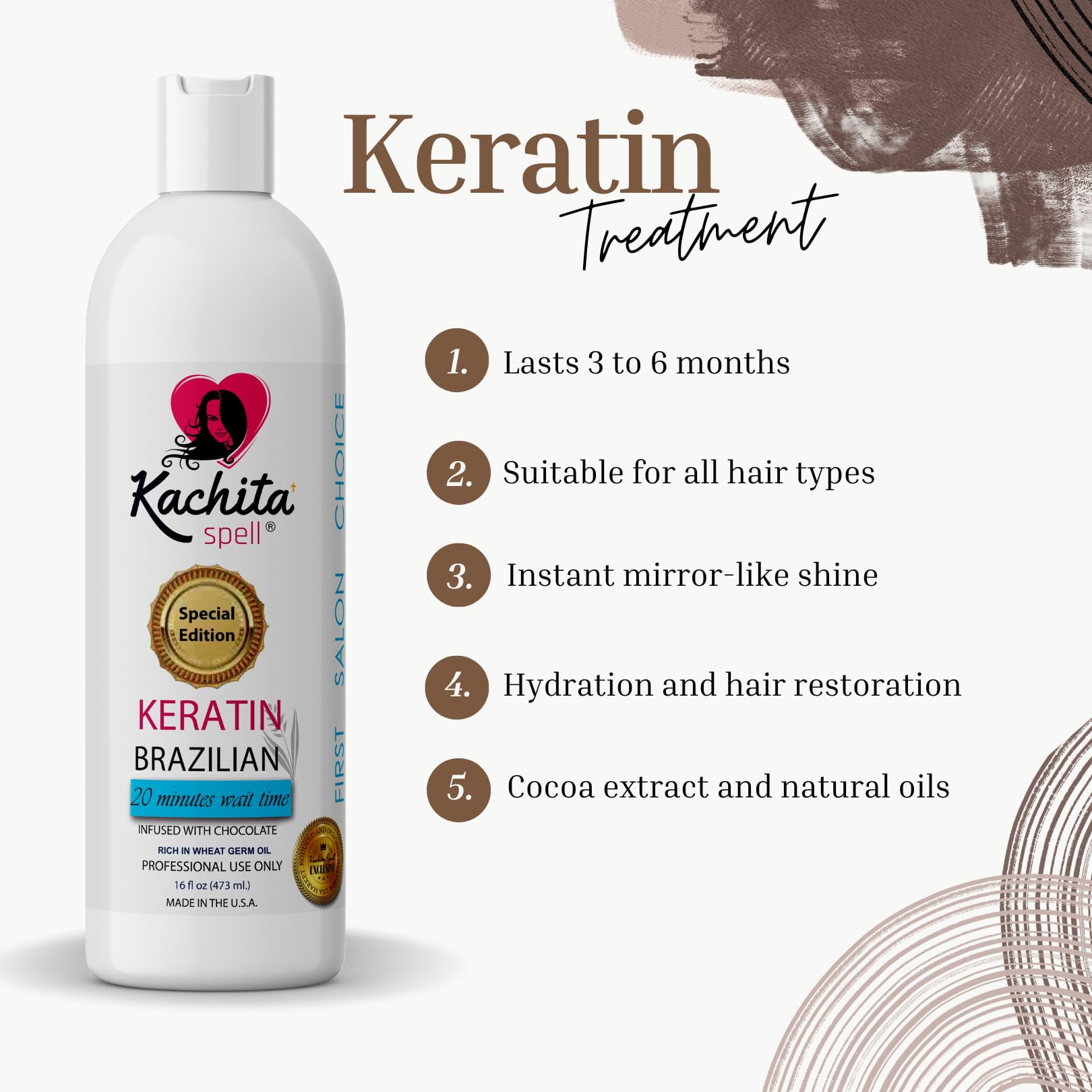Kachita Spell frizz-control closeup highlights lasting smoothness