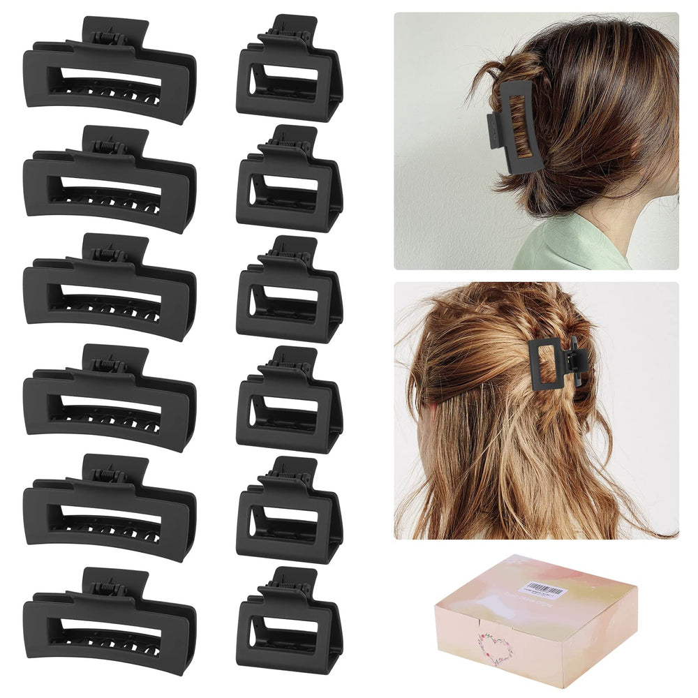 Kacmagic rectangle large-clip in black grips thick hair securely.