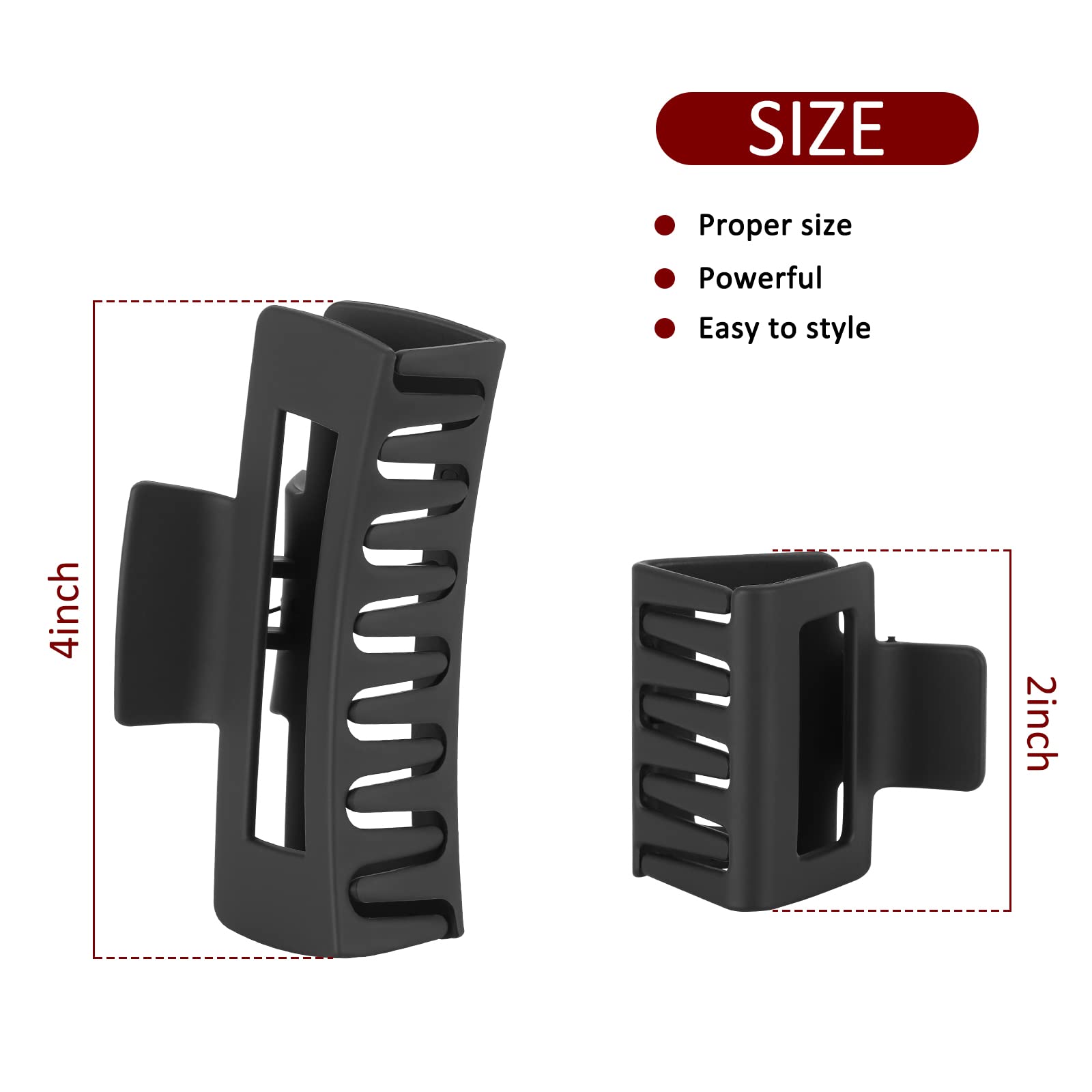 Kacmagic rectangle small-clip in black holds fine hair neatly.
