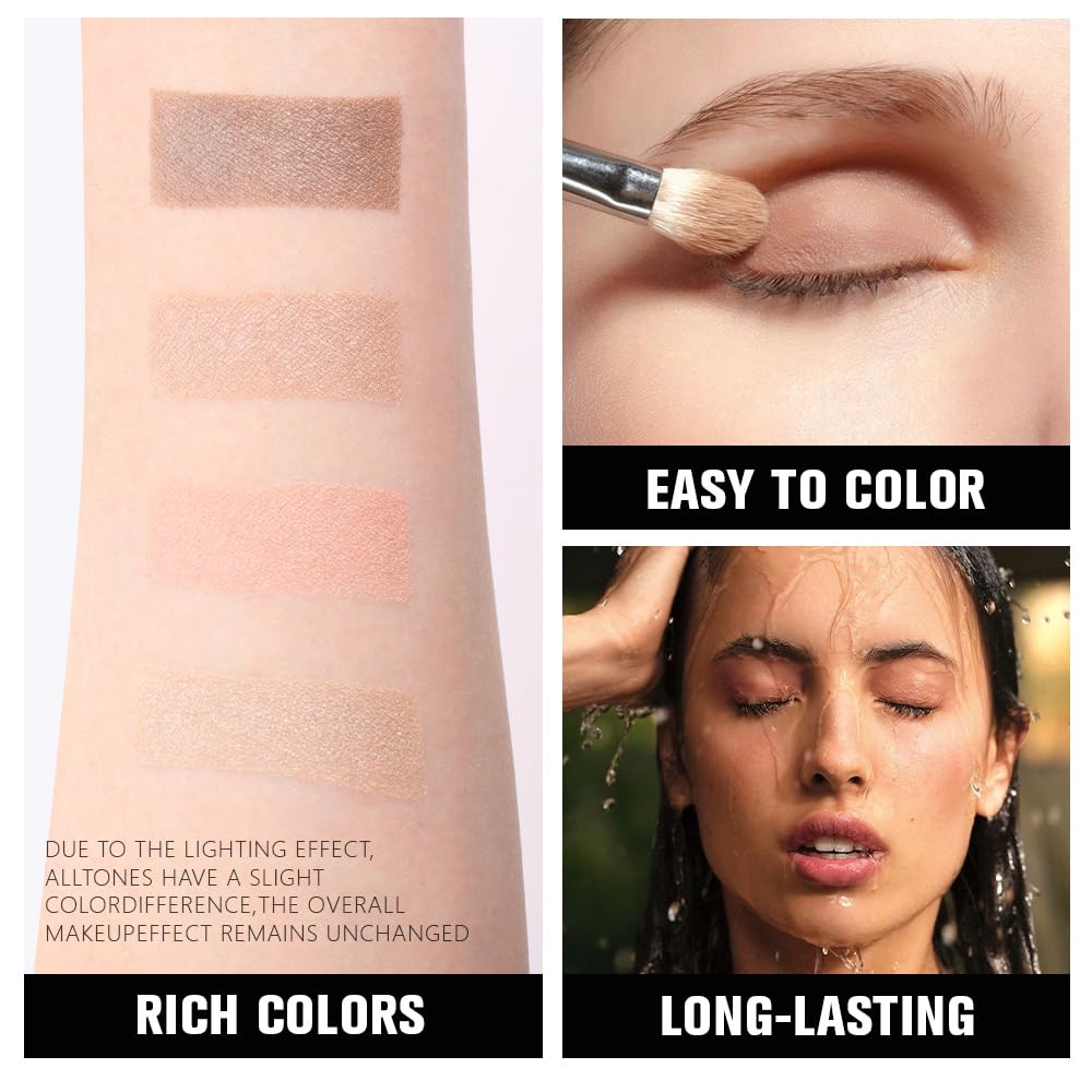 Kaely powder eyeshadow quad longwear formula supports all day color stay.