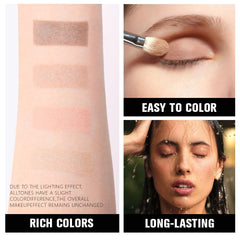 Kaely powder eyeshadow quad longwear formula supports all day color stay.