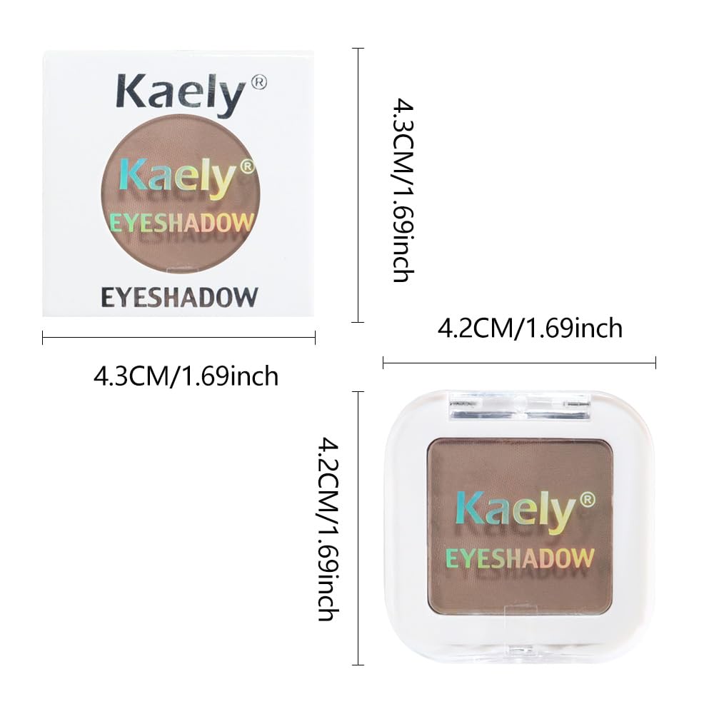 Kaely pressed single eyeshadow cocoa brown mini-compact fits purse or travel bag