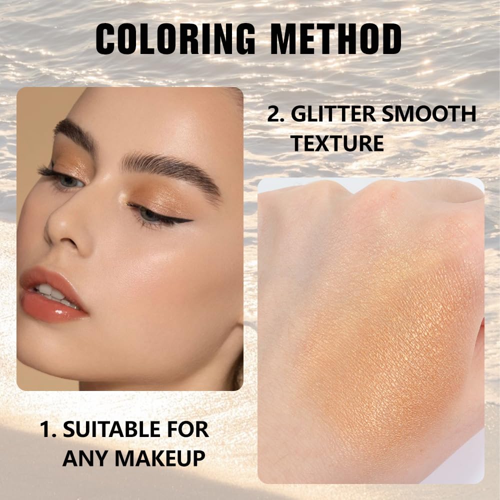 Kaely Golden Shimmer on-eye swatch shows smooth blending for a seamless finish.