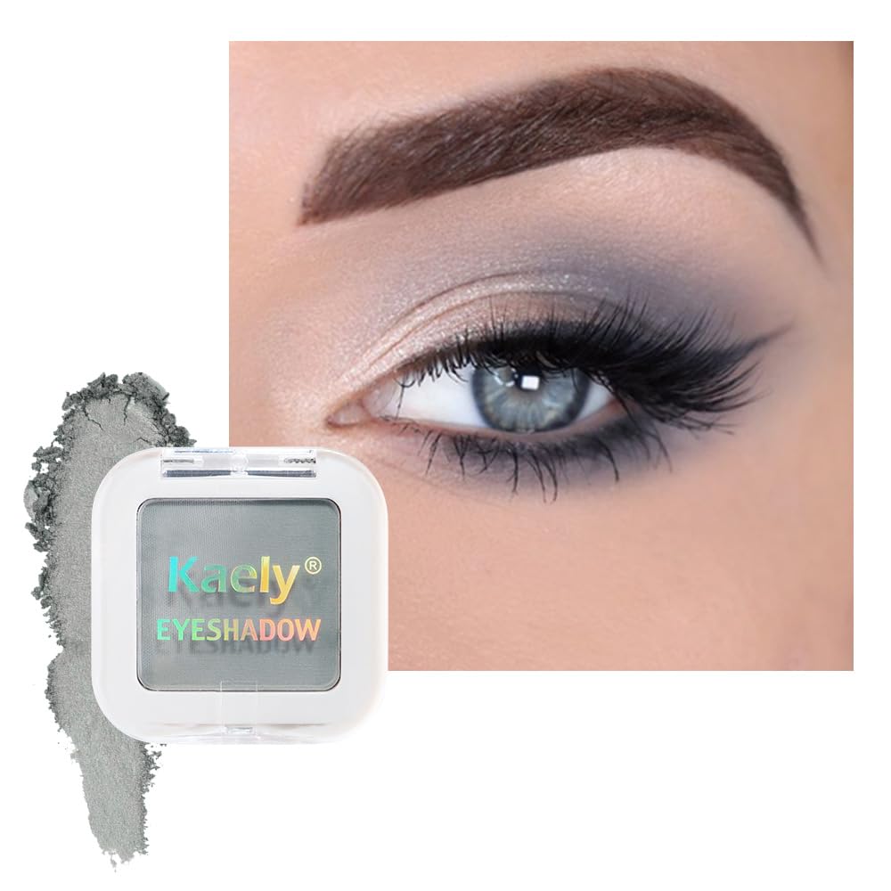 Kaely pressed single eyeshadow smoky gray matte palette: rich pigment for defined eyes.