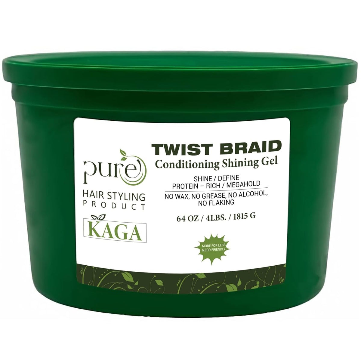 KAGA Pure O Natural Neatbraid gel bottle delivering strong hold for intricate hairstyles.