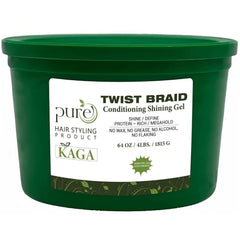 KAGA Pure O Natural Neatbraid gel bottle delivering strong hold for intricate hairstyles.