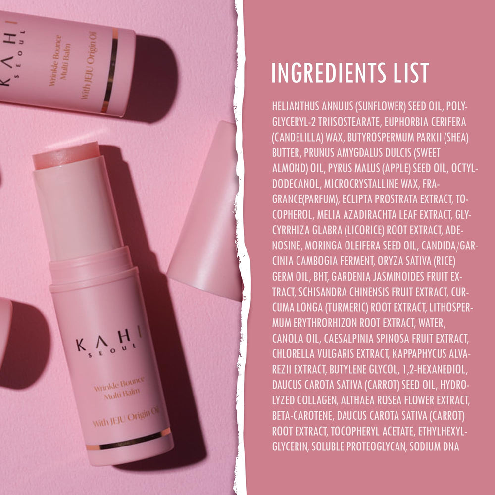 KAHI Wrinkle Bounce Multi Balm Stick pores-clarity closeup shows refined skin appearance.