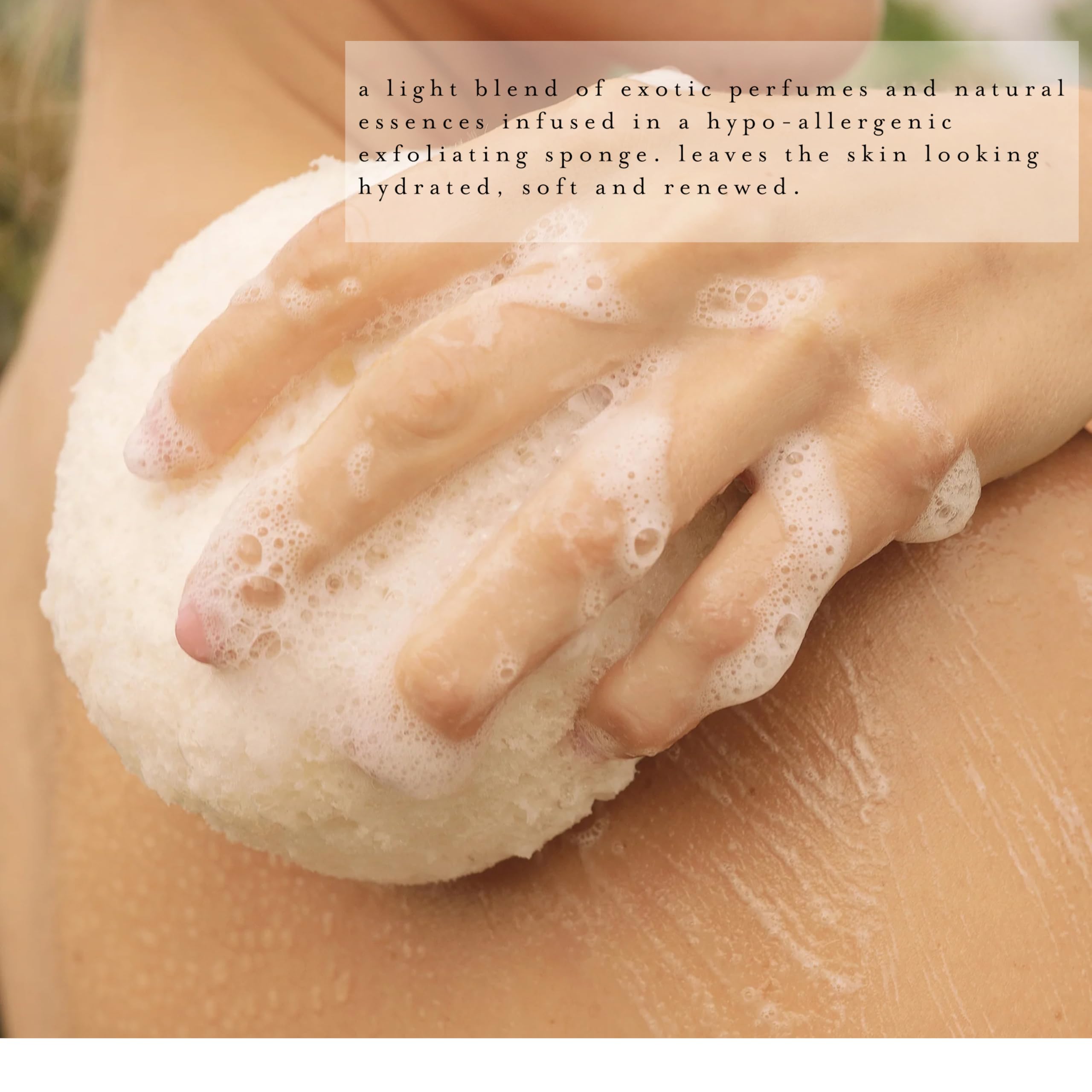 kai Body Buffer built-in cleanser lathers during exfoliation for convenient cleansing