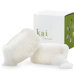 kai Body Buffer closeup exfoliating sponge for smoother skin after use