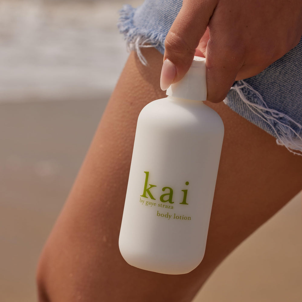 kai body lotion shea-butter texture swatch illustrates rich hydration without greasiness