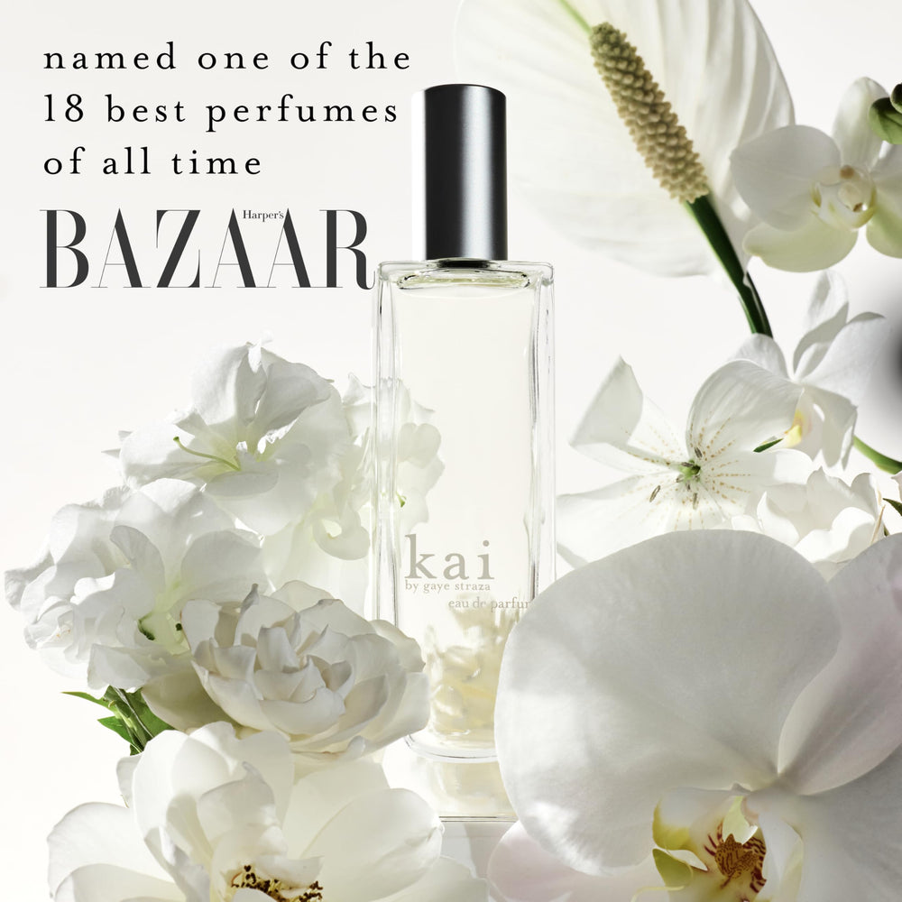 Kai eau de parfum gardenia flower closeup highlights fresh gardenia notes.