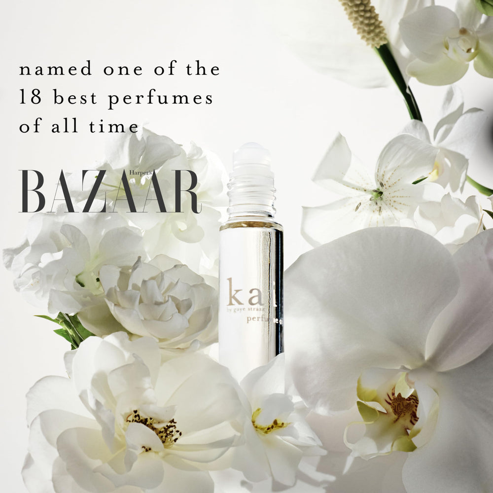 Kai perfume oil on-the-go application offers a portable, elegant fragrance routine.