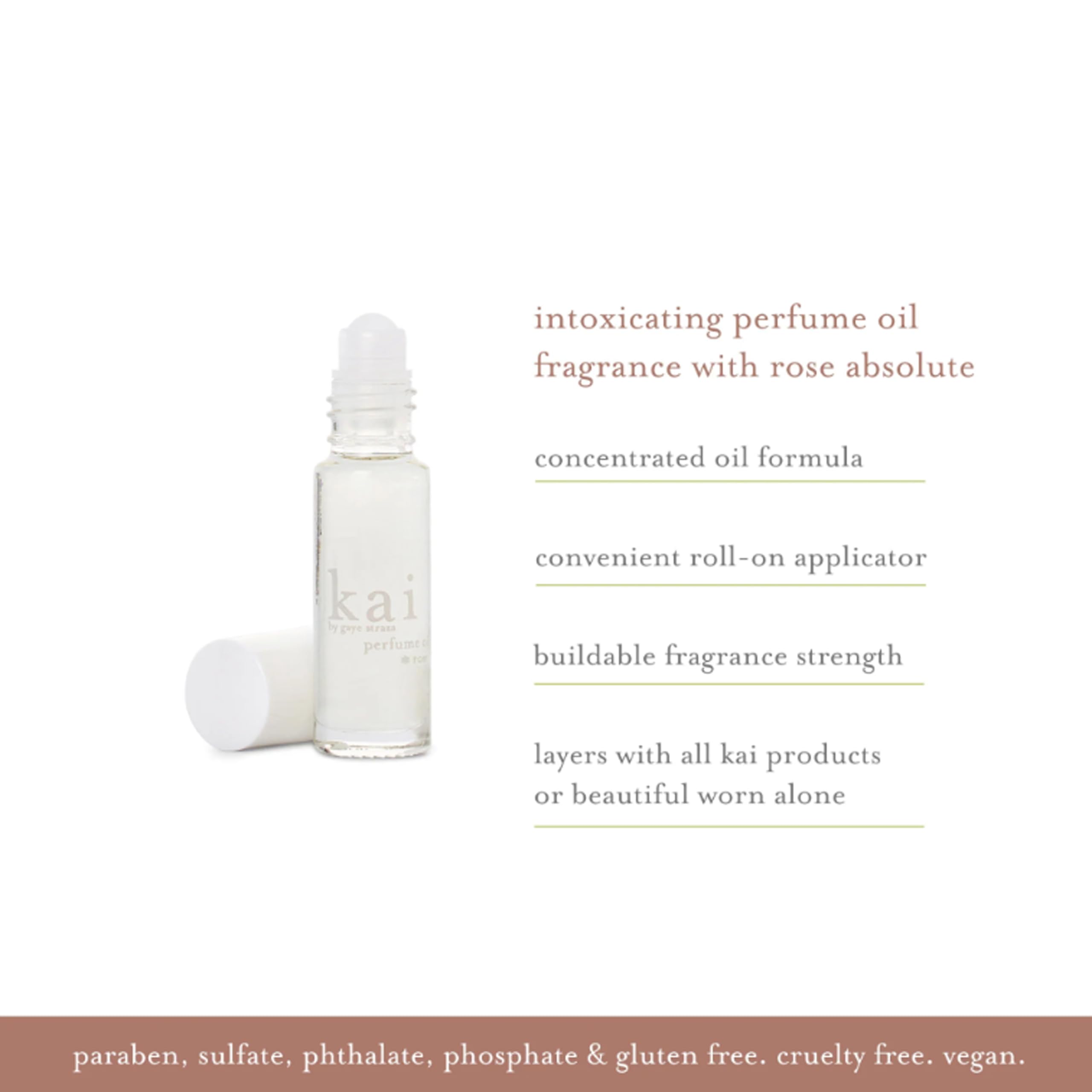 Kai perfume oil US-made packaging emphasizes vegan, cruelty-free design.