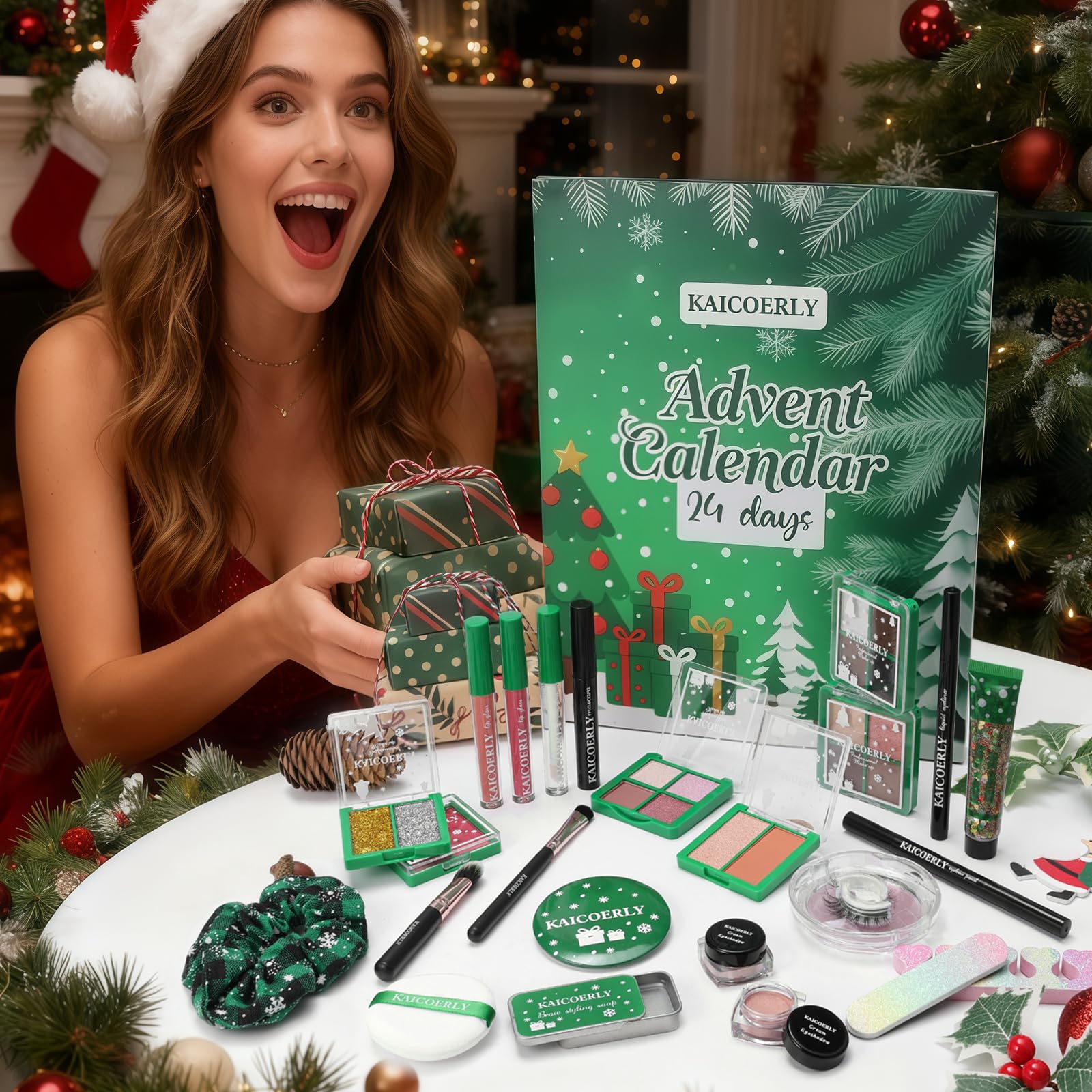 KAICOERLY body glitter and lip oil collection for festive looks.