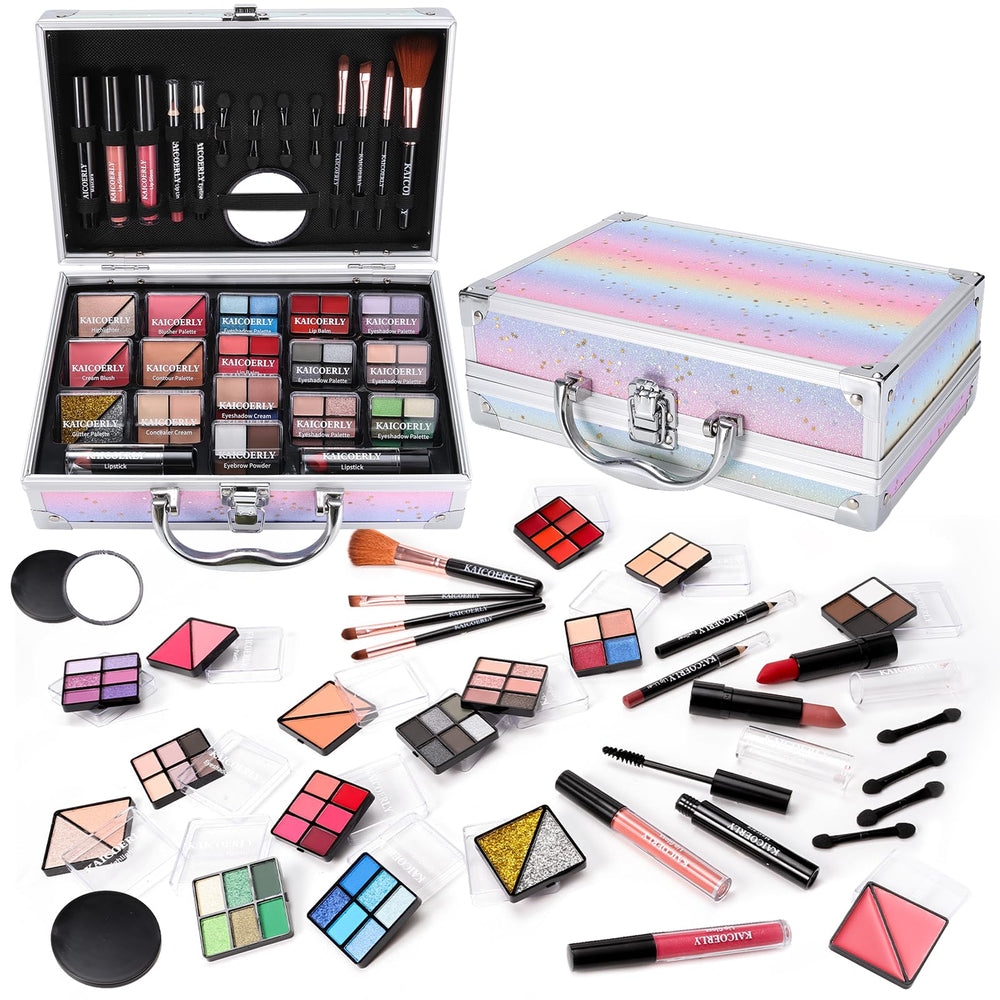 KAICOERLY Rainbow eyeshadow palette for versatile eye looks.
