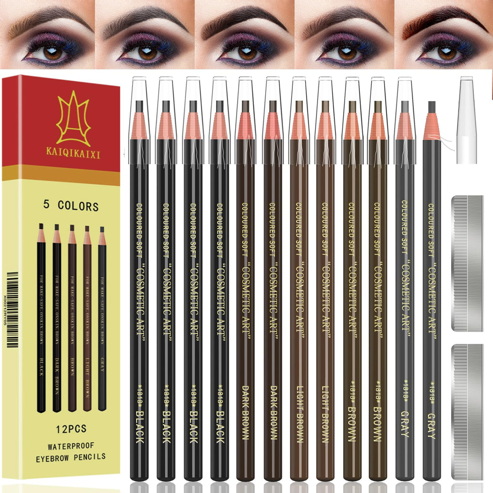 KAIQI Eyebrow Pencils Set packaging closeup, premium presentation ideal as gift