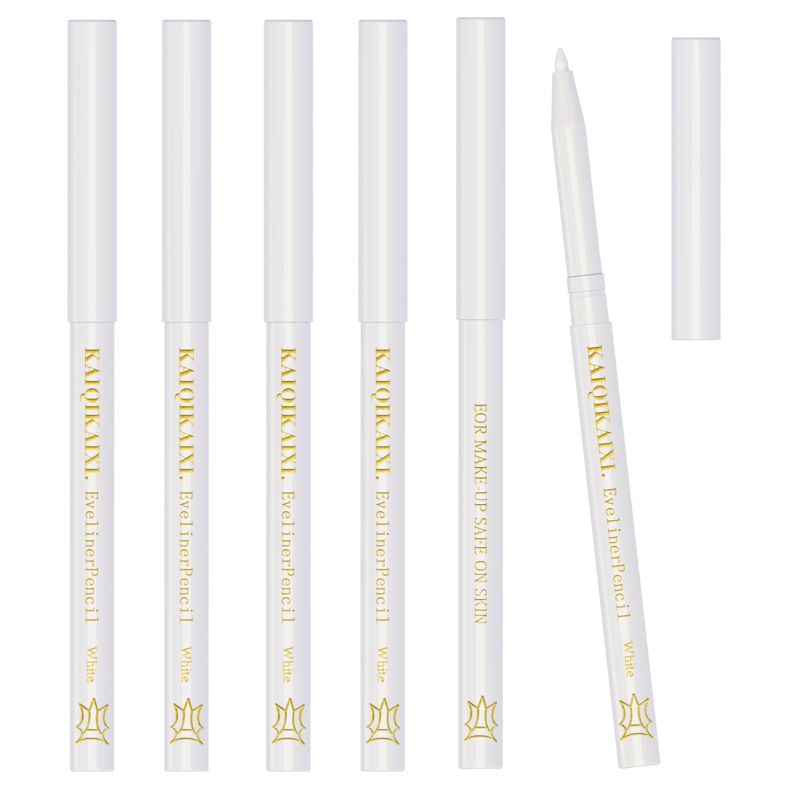 KAIQIKAIXI white eyeliner set; smooth glide for precise highlighting and clean eye definition.