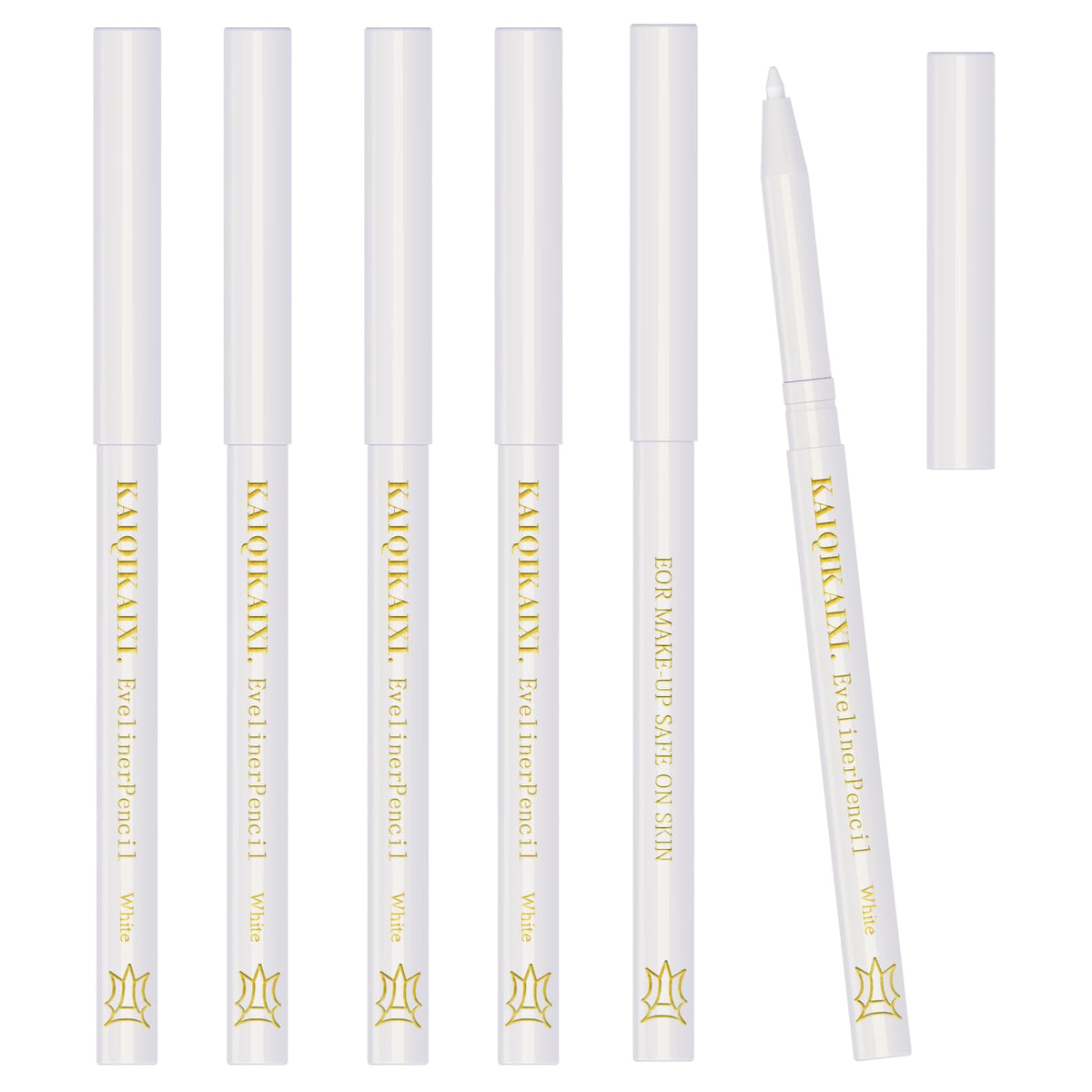 KAIQIKAIXI white eyeliner set; smooth glide for precise highlighting and clean eye definition.