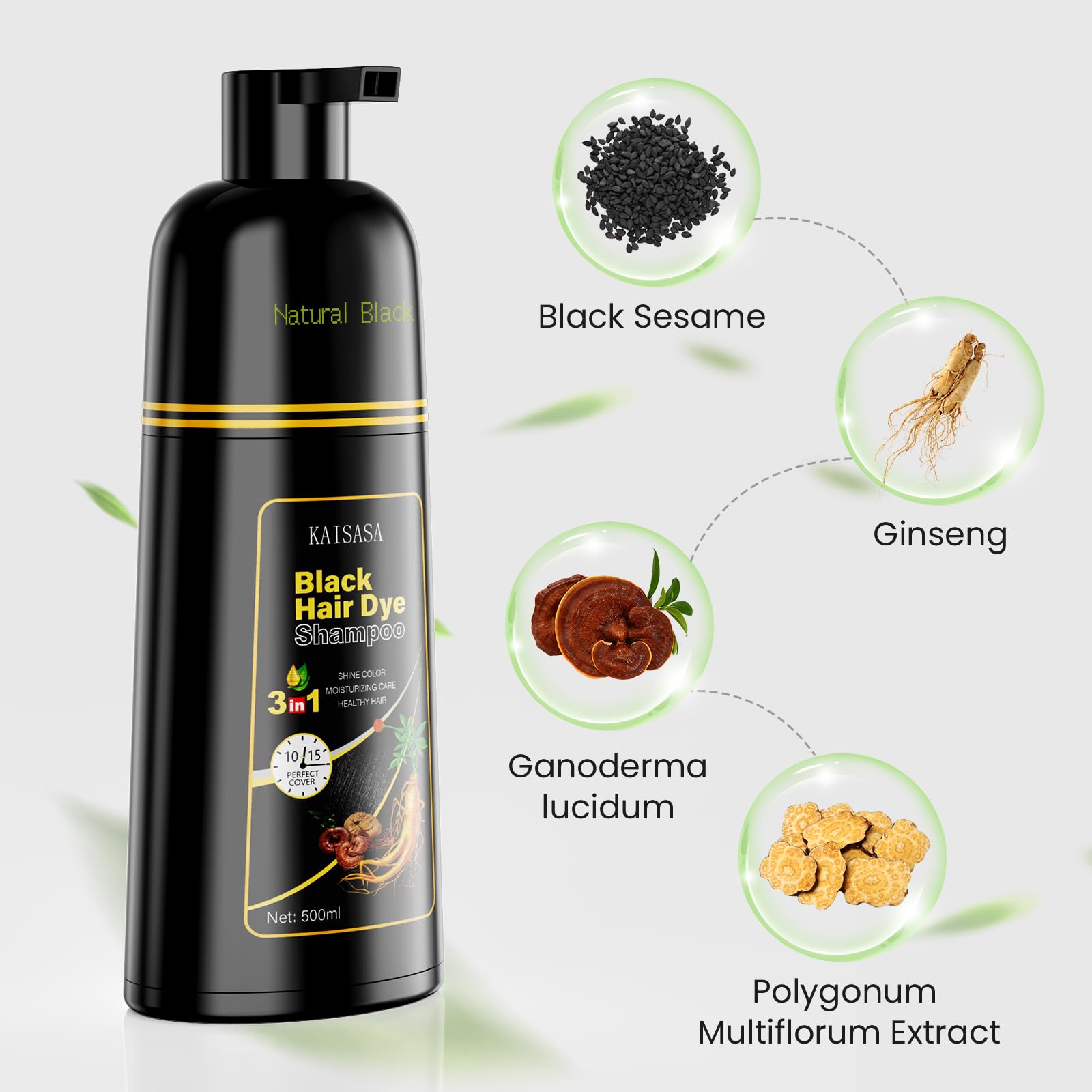 KAISASA Hair color shampoo demonstrates time-saving at-home color and cleanse routine.