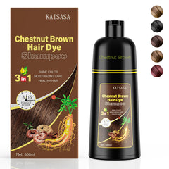 KAISASA Hair Dye Shampoo 7-10 Chestnut Brown bottle for gradual at-home color refresh.