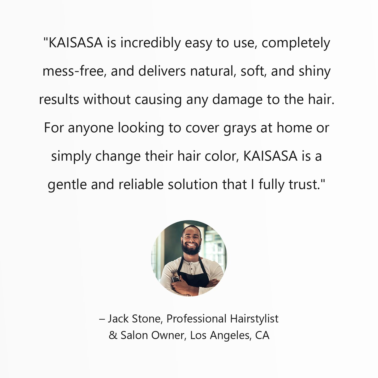 KAISASA Black Hair Dye Shampoo result—shiny, healthier-looking hair.