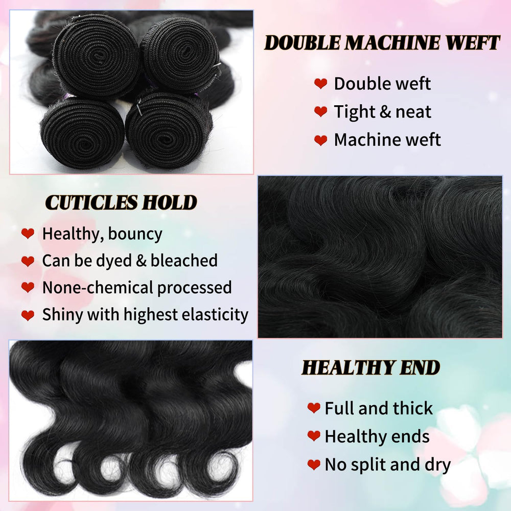 KAITHLYPO 24-inch virgin body wave image highlights lustrous waves for fullness.