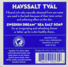 Kala Swedish Dream Sea Salt Soap Set texture and ingredients show mineral-rich softness.