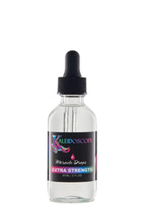 Kaleidoscope Miracle Drops Extra Strength bottle pouring for scalp care and freshness.
