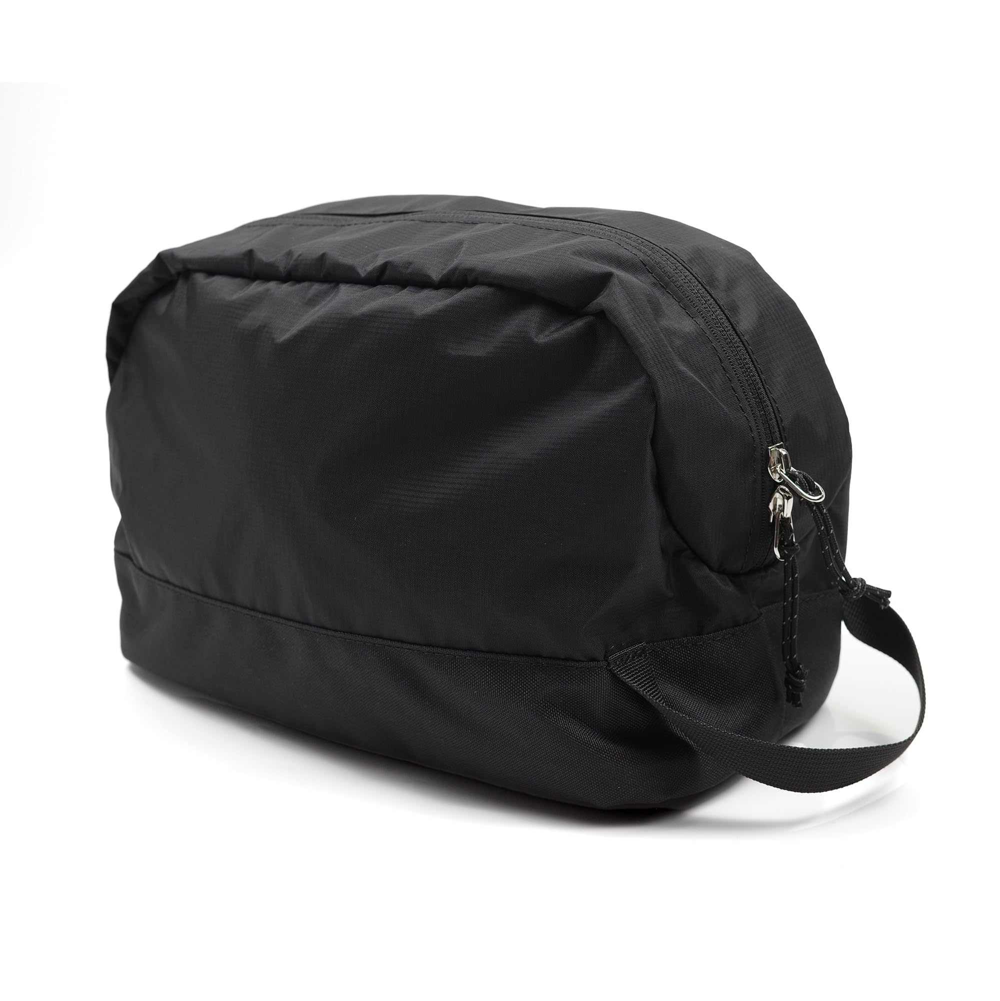 kalgoTeal Travel Toiletry Bag 8L fits a foldable hair dryer with compact dimensions.