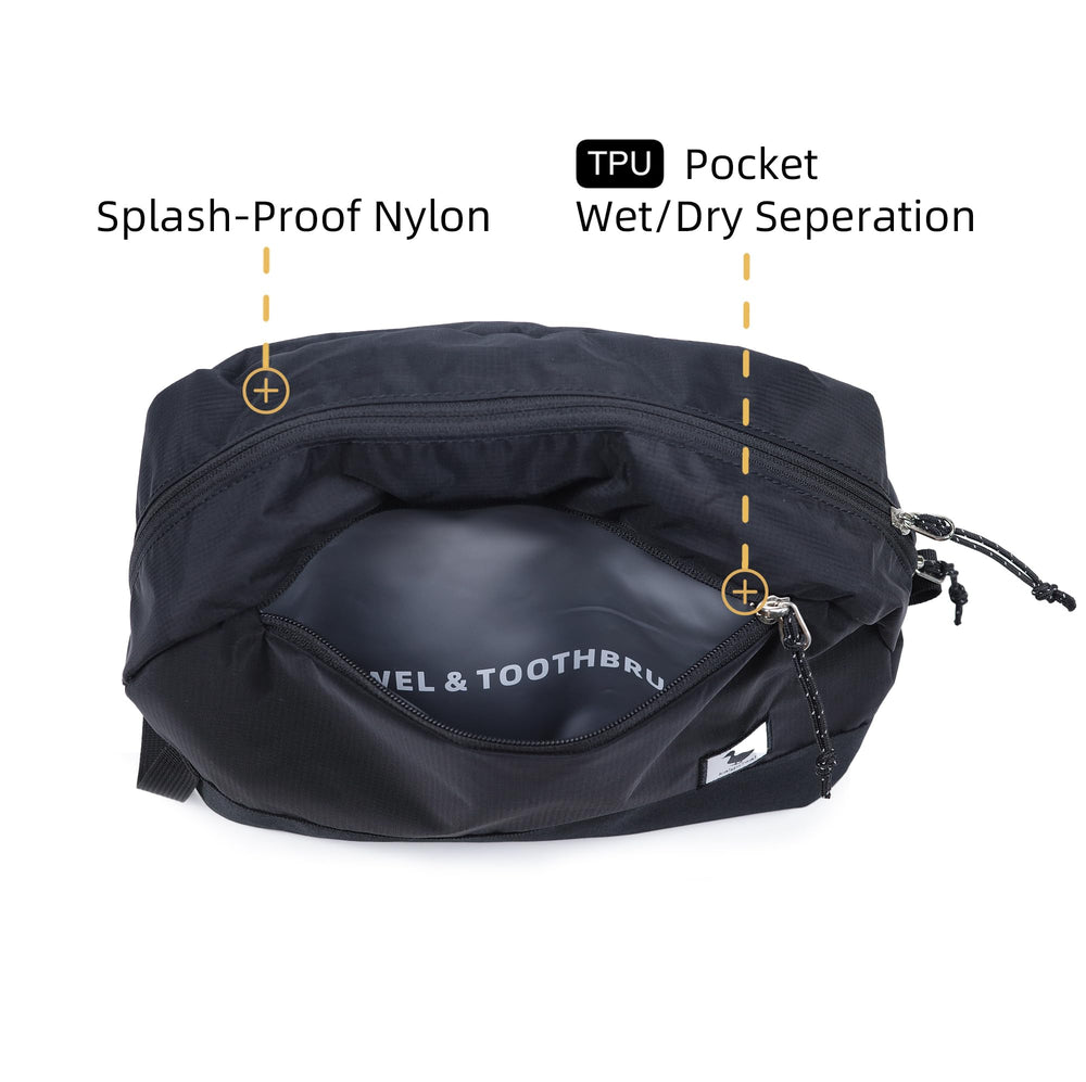 kalgoTeal Travel Toiletry Bag 8L two-way zippers for easy access.